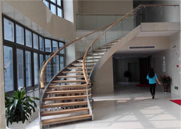 Buy cheap Prefabricated Building Curved Stairs Laminated Glass Tread DIY Installation For Villa from wholesalers