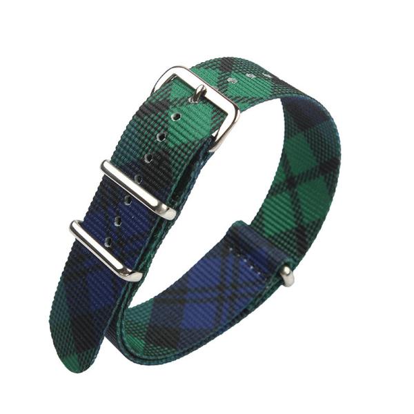 Buy cheap Tartan Print Nylon Strap Watch Bands 22mm Stylish Pattern from wholesalers