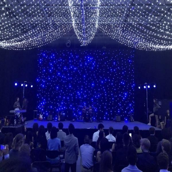 Blue and White LED Shining Background Curtain LED Star Curtain BW For Wedding