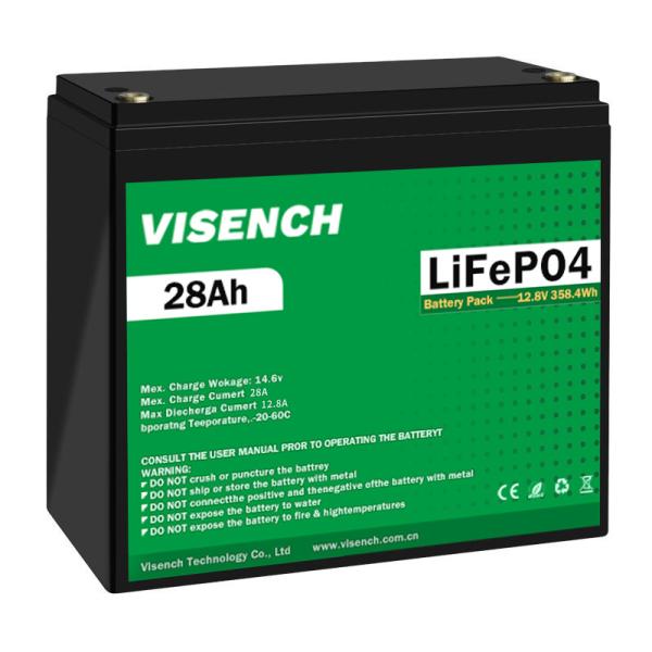 Buy cheap Visench 12.8V Lifepo4 Battery 12V 28Ah Lithium Iron Battery Pack Deep Cycle Times from wholesalers