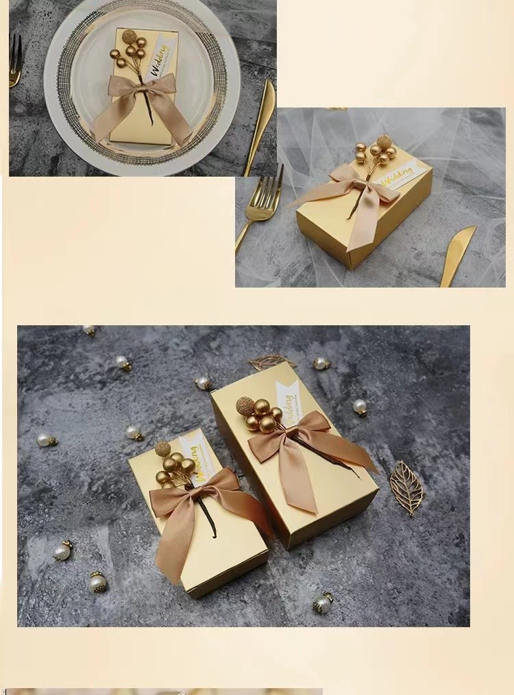 European Chocolate Packaging Paper Box 8.66*8.66*2.56In Waterproof Candy Favor Boxes