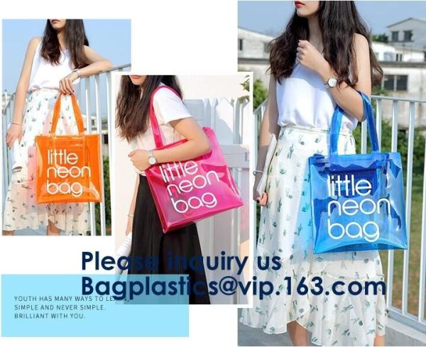Custom Clear Pvc Lady Handbag Set Transparent Beach Tote Bag,OEM EVA PVC Zipper