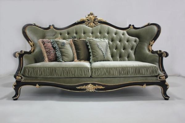 Buy cheap Cyan OEM Tufted Velvet Sectional Wooden Classic Sofa Set Living Room 2 Seat from wholesalers