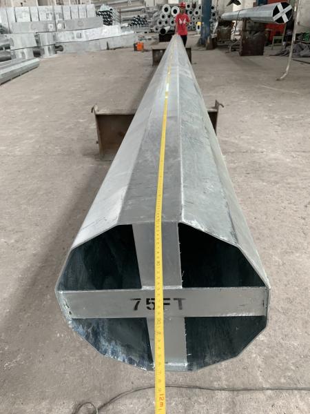 Buy cheap Hot Dip Galvanized 69KV Electrical Pole 75FT 4.0mm Thick Dodecagonal from wholesalers