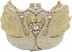 BOUTIQUE DE FGG WOMEN SWAN CLUTCH CRYSTAL EVENING BAGS WEDDING PARTY DINNER