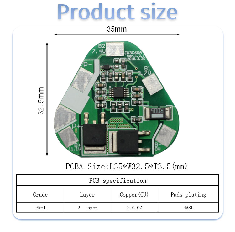 Electric Drill Ternary Lithium Battery BMS Board With Peak Starting Current 60A