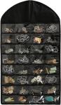 FORAINEAM 3 PACK HANGING JEWELRY ORGANIZER 32 POCKETS 18 HOOK AND LOOPS NECKLACE