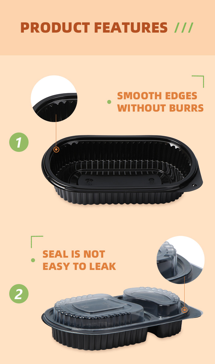 Microwavable Take Out Pp Disposable Plastic Food Containers With Lid
