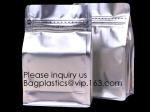 Printed Custom Plastic Green Tea Bag, Flat Bottom Metalized Skinny Tea Packing
