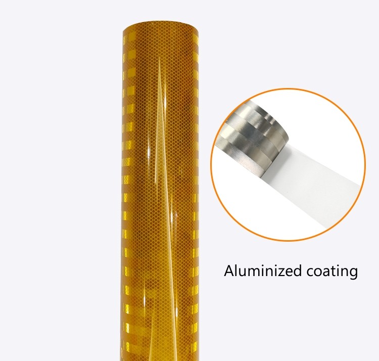 Metallized Silver Micro Prismatic Reflective Sheeting Vinyl Strong Flexibility