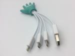 Customized Cartoon Logo USB to Type-C/Lighting/Micro USB cable for Promotional