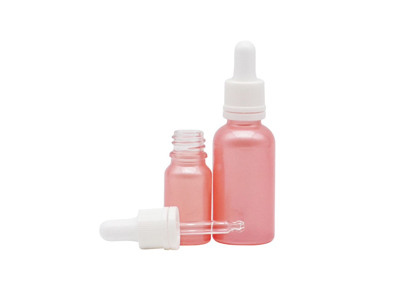 Flat Shoulder Essential Oil Bottle Empty Glass White Cosmetic Dropper Bottle 50ml