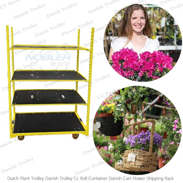 Buy cheap Danish Flowers And Plants Display Plywood Trolley High End Plastic Strong Durable from wholesalers