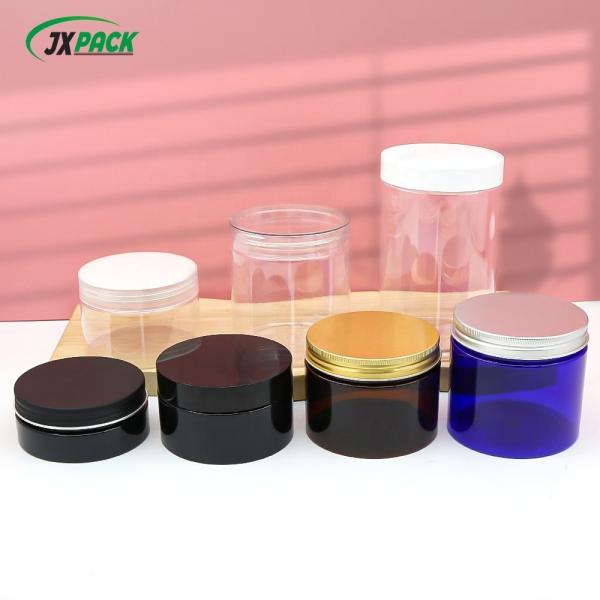 Buy cheap Transparent Cosmetic Cream Jar Containers , 1000ml Plastic PET Jar With Aluminum Lid from wholesalers