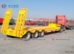 Heavy Duty 3 Axle Lowboy Lowbed Semi Trailer 60 Tons 80 Tons For Excavating
