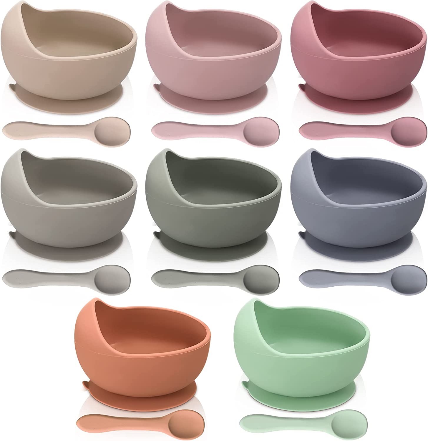 Thickened Weaning Silicone Baby Bowls Tasteless Heatproof Non Slip