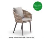 Luxury Aluminum Table And Rattan Chair Sets For High End Outdoor Dining Table