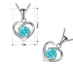 5A CZ Sterling Silver Heart Pendant Necklace