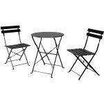 3 Piece Steel Folding Table and Chairs Set Perfect for Outdoor Patio Balcony or