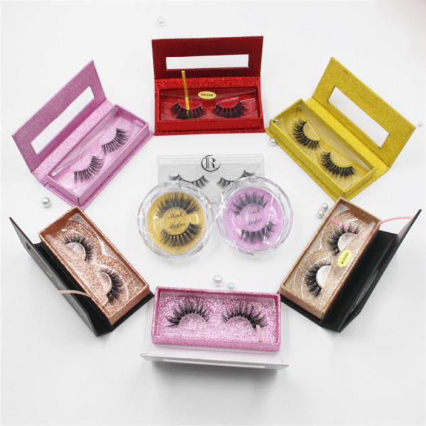 Buy cheap 3D mink glitter eyelash box Factory hot selling glitter rigid lash paper box from wholesalers