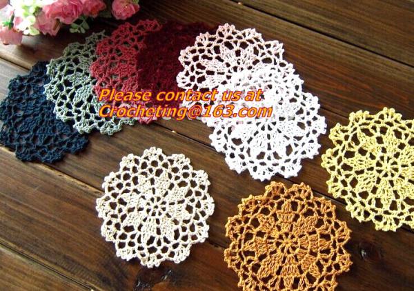 Buy cheap crochet doilies, crochet cup mat, crochet mat, Cotton Hand Made Crochet Doilies Cup Mat from wholesalers
