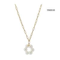Buy cheap Engagement Torque Jewelry Necklace Gold Chain With Pearl Circle Pendant product