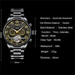 KINYUED tourbillion watch mechanical water resistant watch mens watches