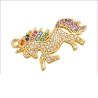 Buy cheap DIY 18k Gold Unicorn Necklace Horse Charms Bracelet Pave CZ Zircon from wholesalers