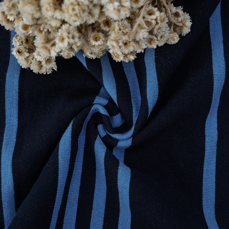Smooth Striped Cotton Jersey Fabric Yarn Dye Plain Sweat Absorbing Material
