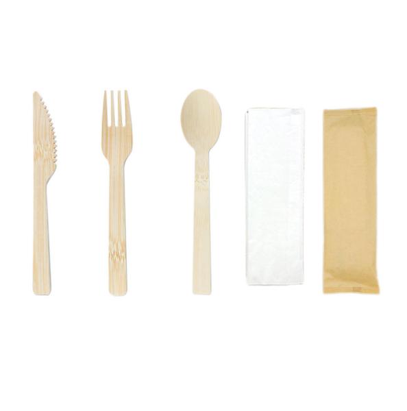 Buy cheap Biodegradable Bamboo Compostable Cutlery Set Bulk 3 In 1 from wholesalers