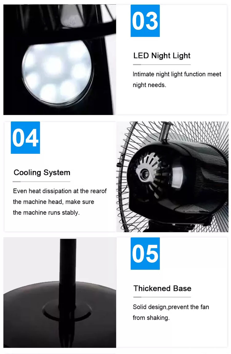 16 Inch 12VDC Solar Powered Fan AC DC Rechargeable Stand With Panel