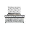 Buy cheap Crush Velvet Gas Lift Storage Bed OEM Silver Upholstered Double Bed Frame from wholesalers