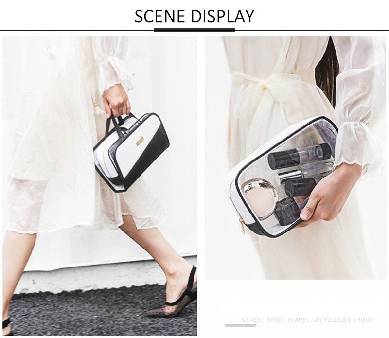 Eco Friendly Women Portable Travel PU Leather Toiletry Makeup Bag