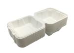 6 Inch Sugarcane Eco Hinged Biodegradable Takeout Containers