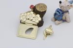 Best selling high end plating light gold leaf shape metal turn locks for handbag