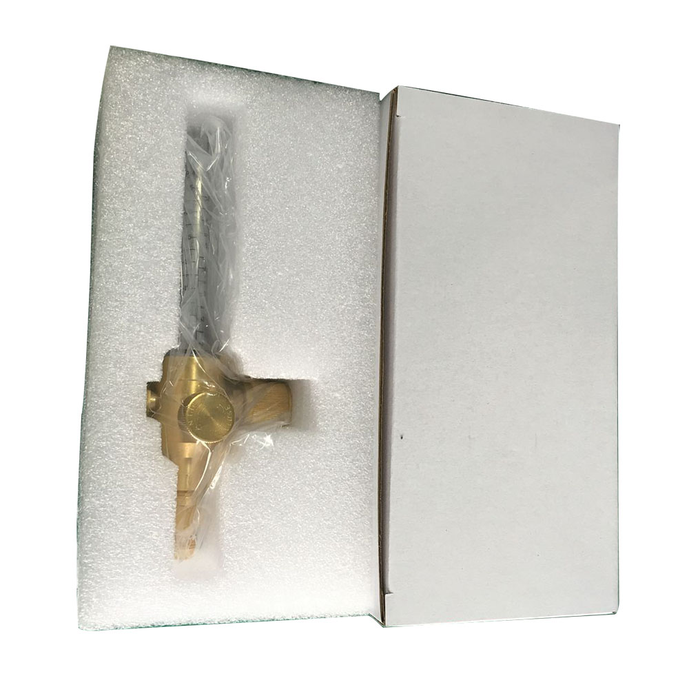 1/4-Inch Female Flare Inlet Connection Nitrogen Regulator Flow Indicator Brass Yellow HVAC