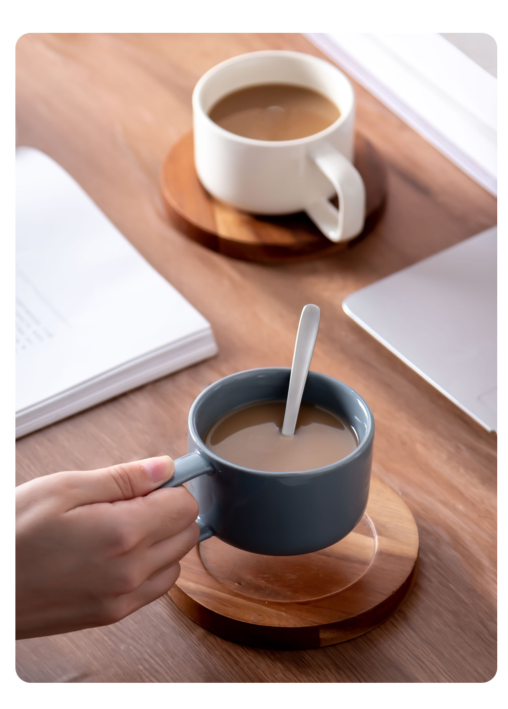 Nordic Cappuccino Coffee Cup And Saucer Set Of 12 Pieces Ceramic 250ml Porcelain Tea Cups