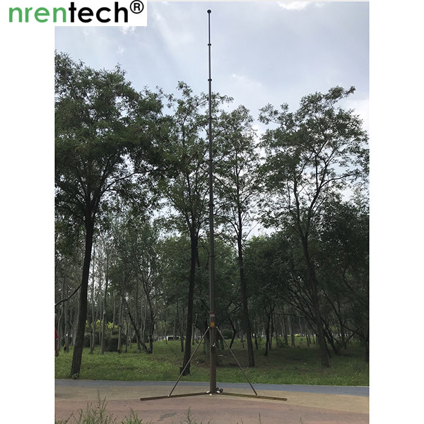 10m telescoping mast/manual crank winch telescopic mast/aluminum push up telescoping mast