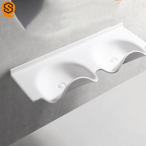 Wholesale Lavabo White Wall Mounted Hand Wash Basin Artificial Stone Material from china suppliers