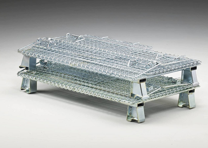 Collapsible Welded Warehouse 2.5mm Wire Mesh Storage Cage Durable Bold Metal Bar