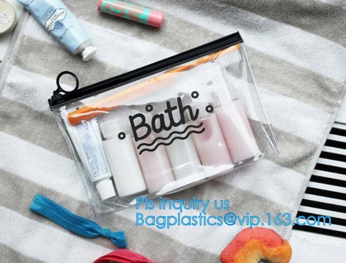 Zip lockkk bag with handle & slider, reclosable pvc clear plastic slider Zip lockkk bag, Reusable slider white small nylon cle