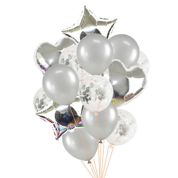 Buy cheap 14pcs/set 18inch Heart Star Foil Balloons 12inch Latex Confetti Helium Air Ball Globo Multicolor Wedding Birthday Party from wholesalers