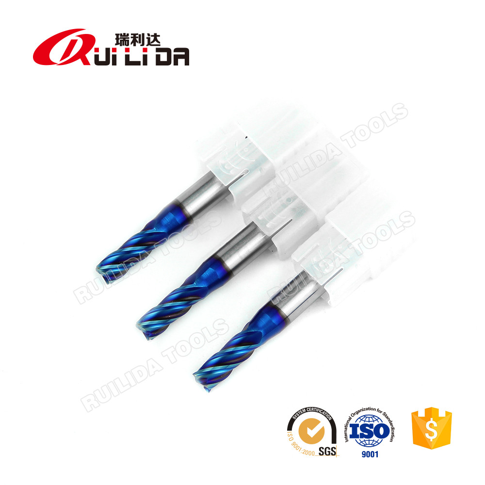 HRC65 4 Flute End Mill Tungsten Solid Carbide Square Endmill For Hard Steel