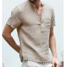 Buy cheap Oem Apparel Men Short Sleeve Shirts Linen Button Down Beach Casual Summer Shirts from wholesalers
