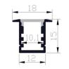 Buy cheap Flame Retardant Wall Recessed LED Profile Aluminum 18*15mm Customized Length from wholesalers
