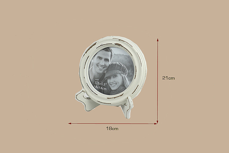 5.5 Inch Wooden Photo Frames White Round Picture Frames For Home Decoration