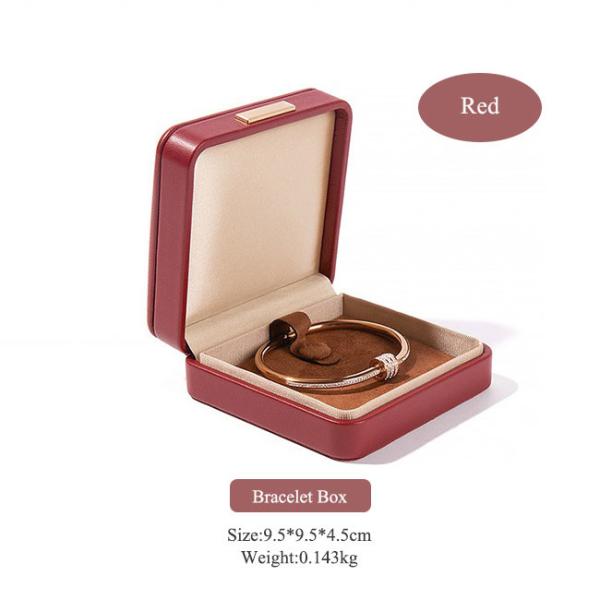 Buy cheap Red High Quality PU Leather Jewelry Packaging box Elegant Jewelry Storage Gift Box from wholesalers