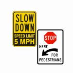 Square Reflective Traffic Signs Road Safety Pedestrian Crossing Symbol