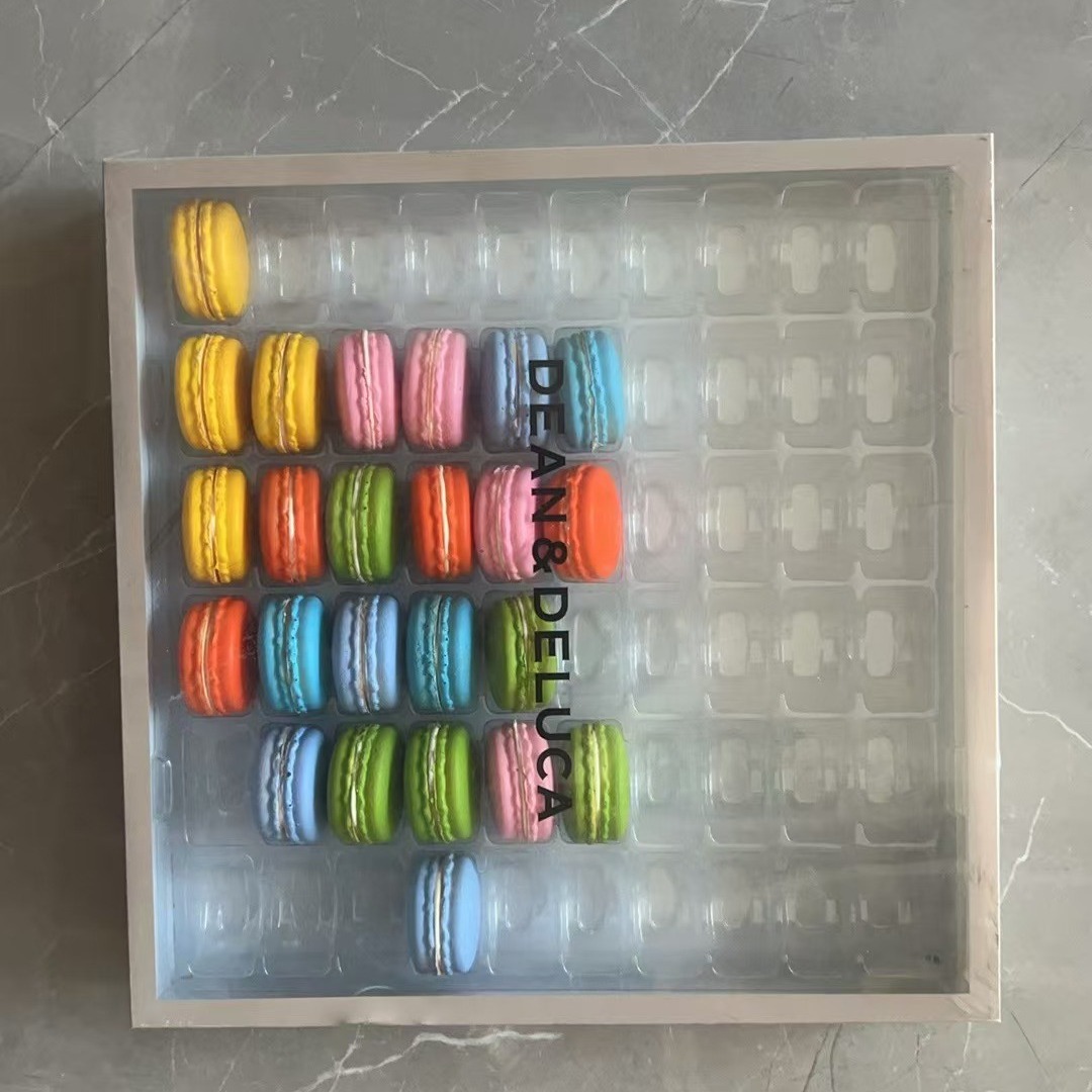 Baking Packaging plastic Macaron Box Biscuit Mung Bean Cake Candy Green Ball Packing Box Wholesale