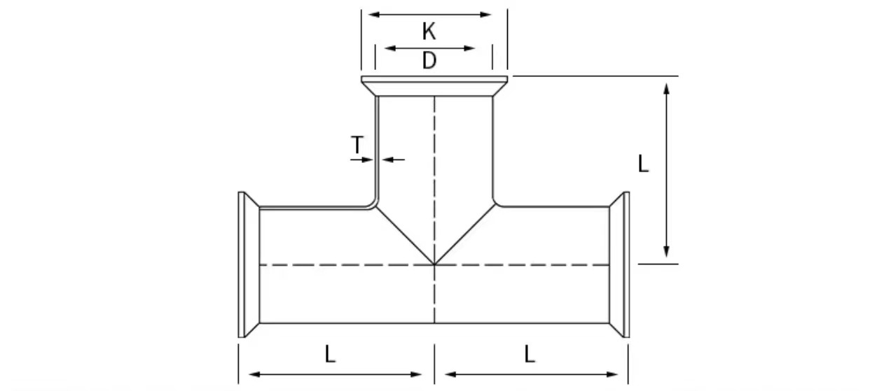Stainless Steel 316 304 Polishing Sanitary Ss304 3-way Tri-Clamped Equal Tee for Food Milk